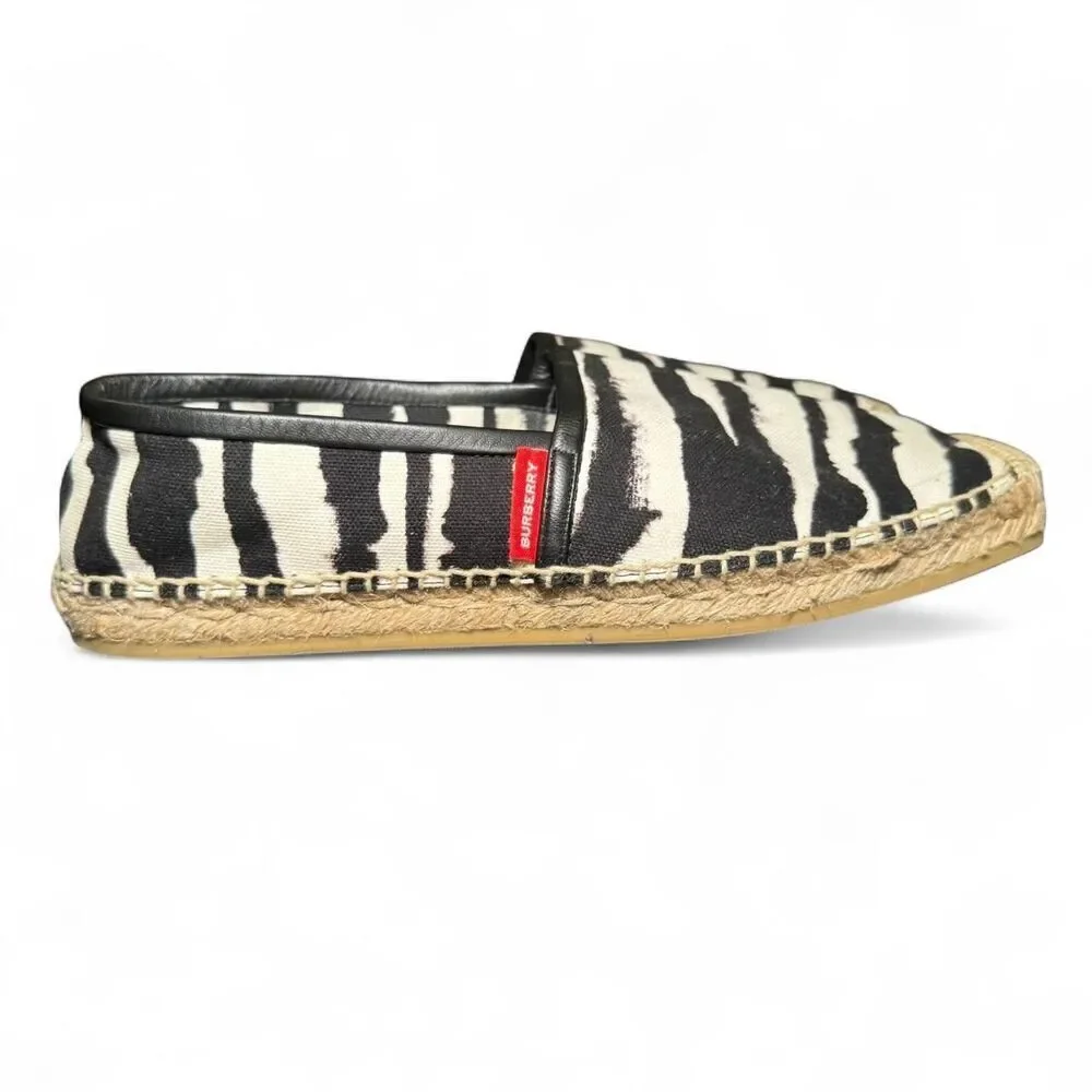 Burberry Women's Abstract/Zebra Print Flat Slip-on Espadrilles EU40/US9.5